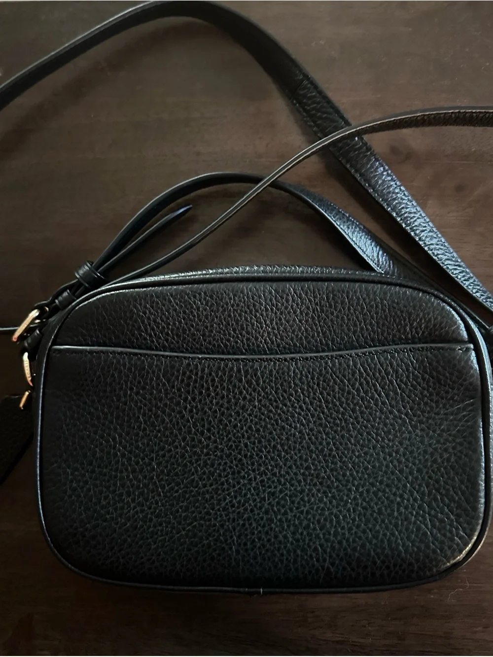 Like New Coach Black Pebble Leather Crossbody Bag - Gold Hardware